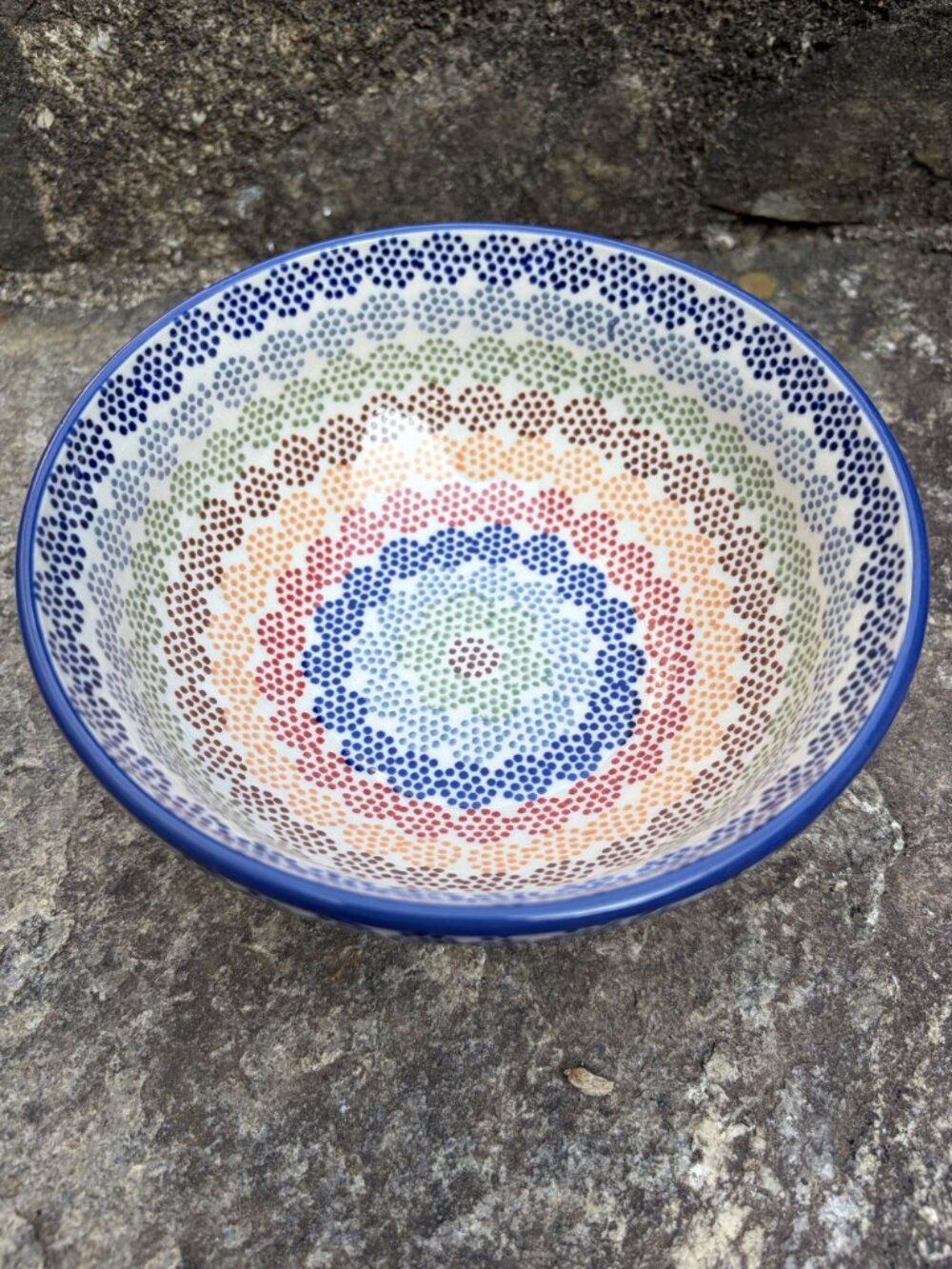 Polish Pottery Speckled Rainbow 6" Round Bowl Multicolor Manufaktura Boleslawiec